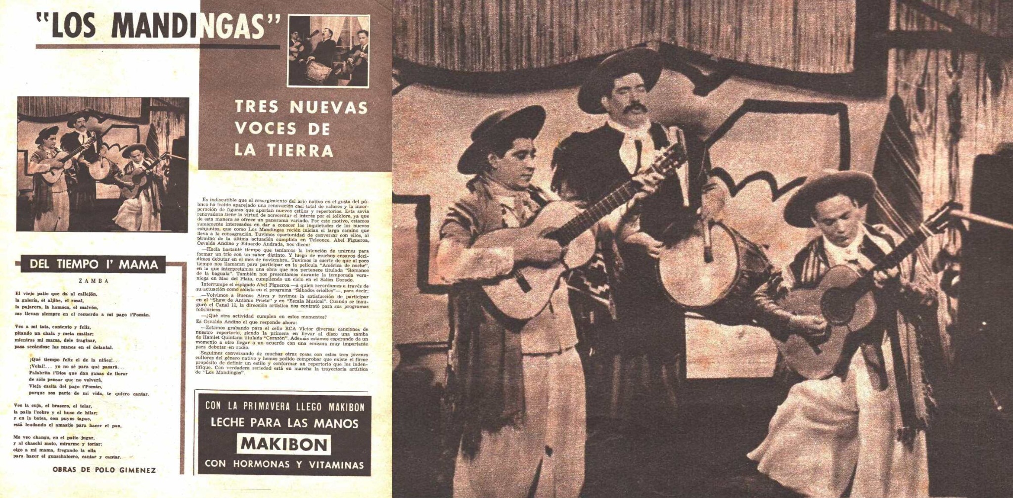 Página de Aquí está el Folklore Nº 4 dedicada a Los Mandingas